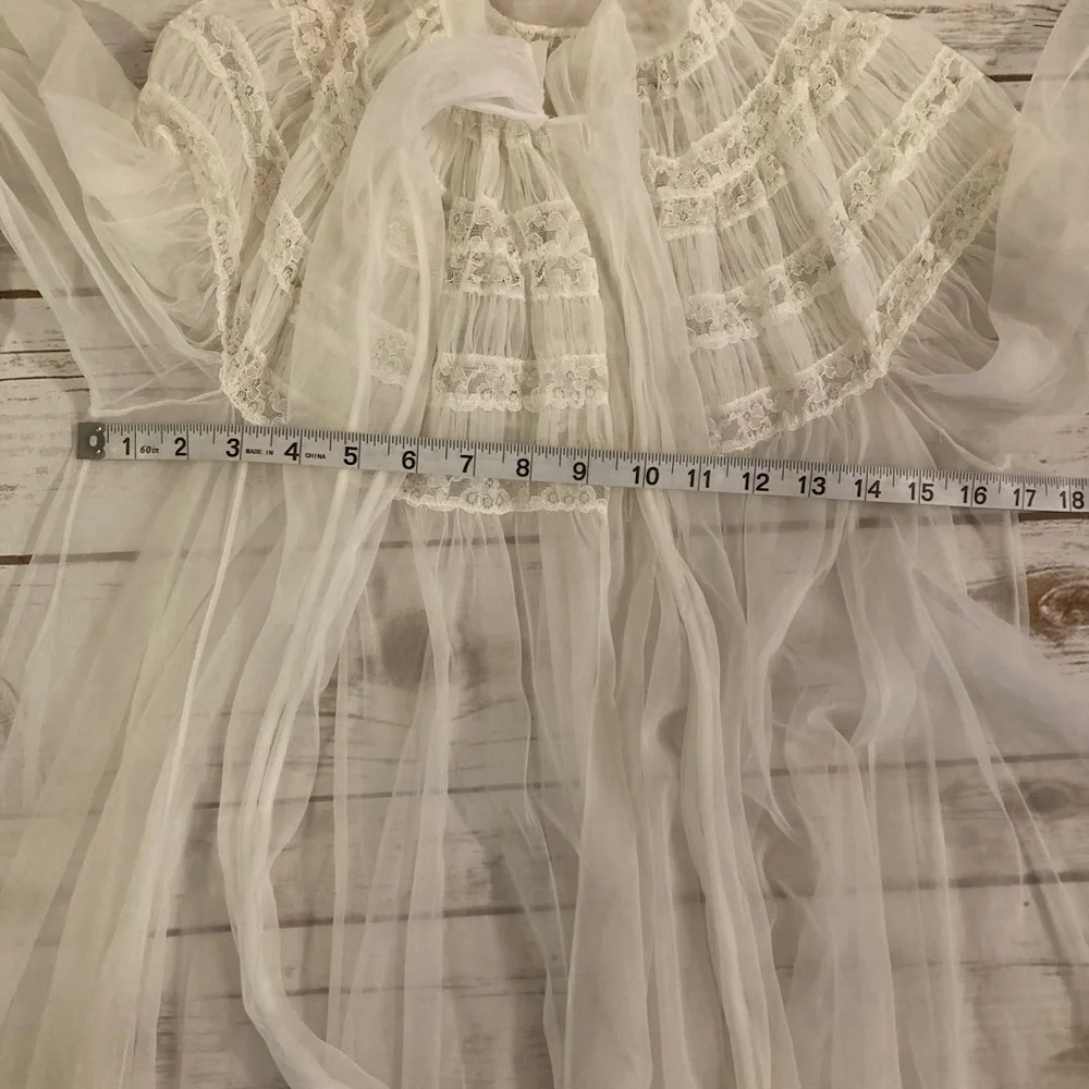 Vintage Sheer White Robe Medium_2